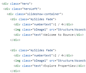 snip of HTML code