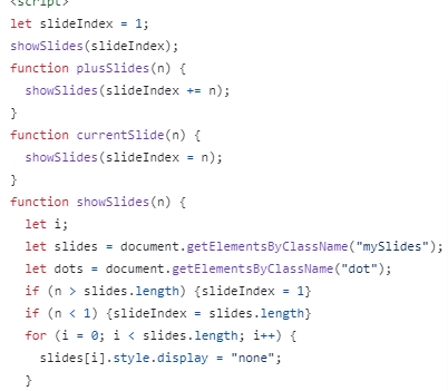 snip of JavaScript code