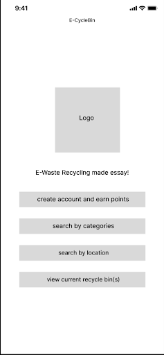 E-Cycle Bin Landing page