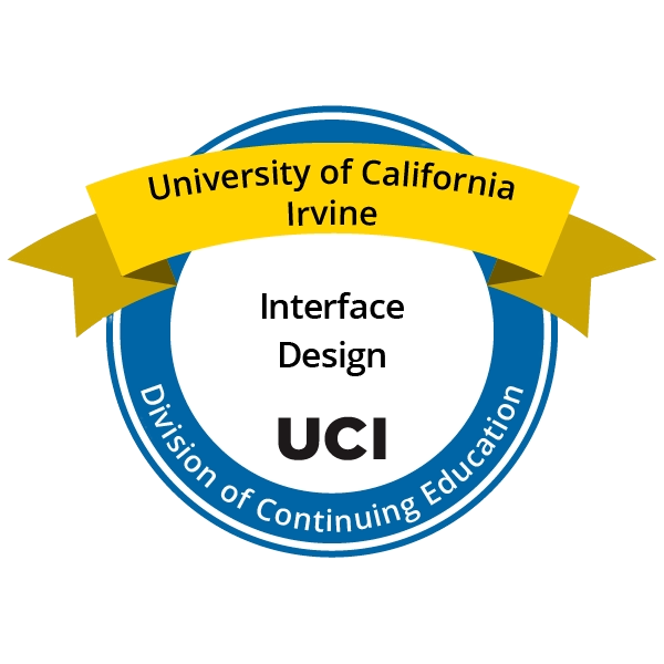 Interface Design Certification Shield from UC Irvine