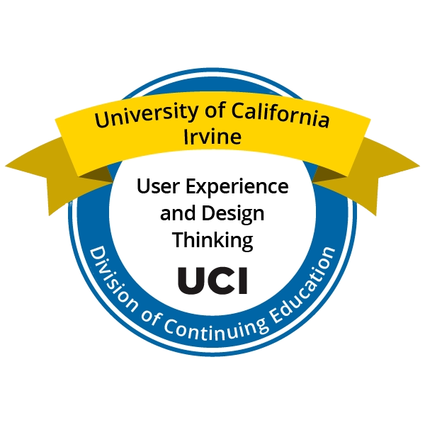 User Experience and Design Thinking Certification Shield from UC Irvine